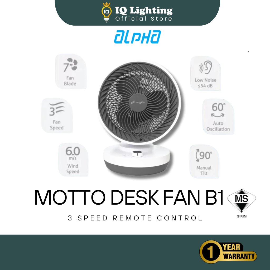 🔥NEW🔥Alpha Fan Desktop Fan B1 7 Inches Mini Desktop Fan Adjustable ...