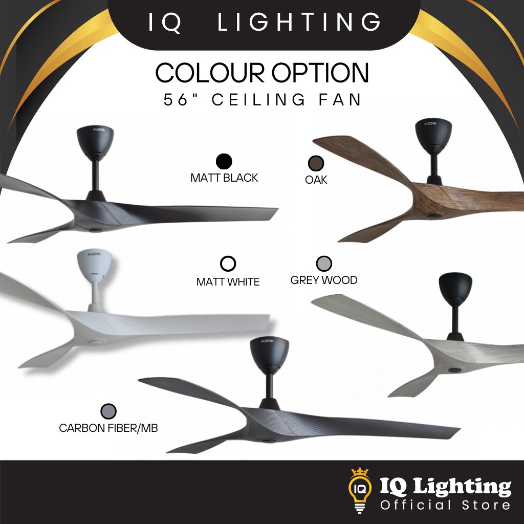 Alpha Alkova AXIS Ceiling Fan 56 DC Motor 3 blade with remote designer ...