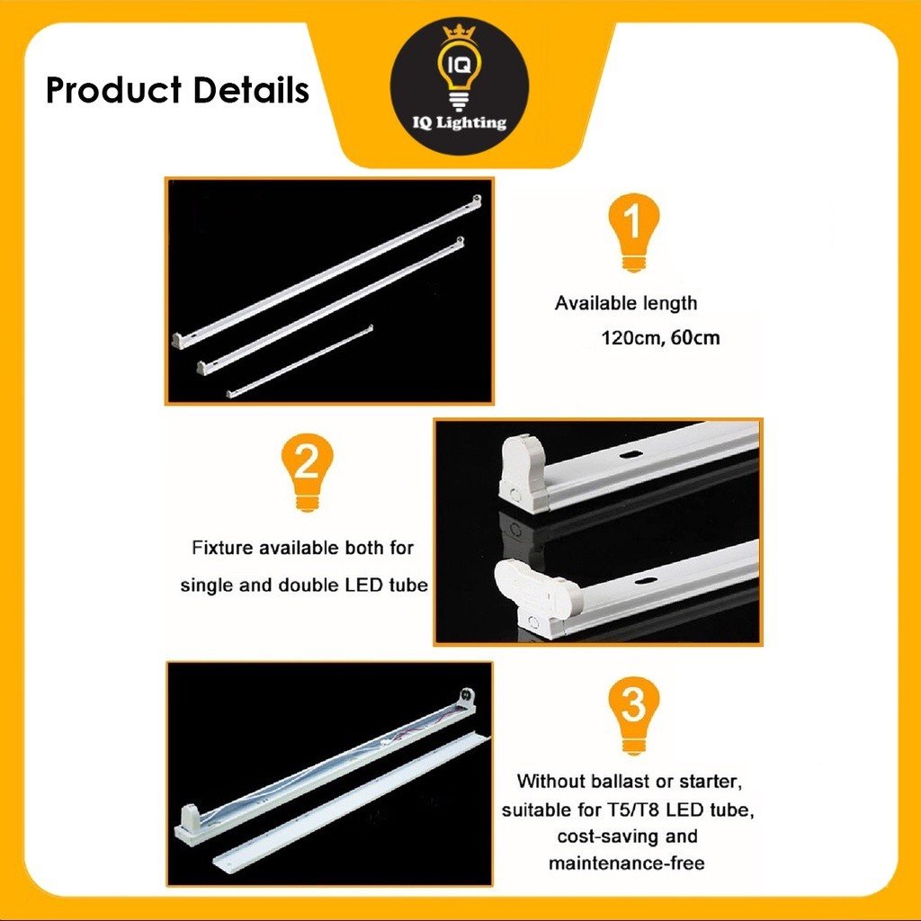 [BOX SET] LED T8 Casing LED T8 Fitting T8 LED Tube LED Single Casing ...