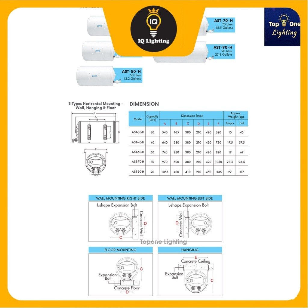 [Free Shipping] Alpha Storage Water Heater | AST-30-H AST-40-H AST-50-H ...