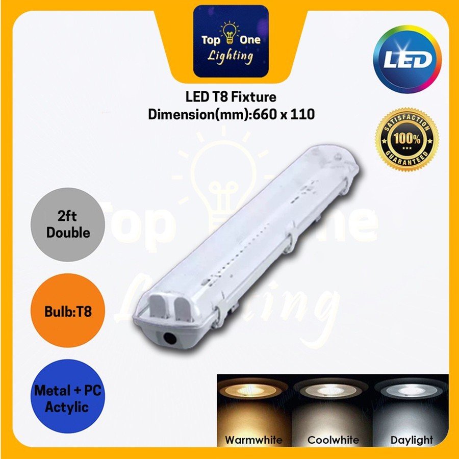 Led Casing Drawer LED T8 Waterproof Casing Fitting 2FT 4FT Single Double Anti corrosive ...