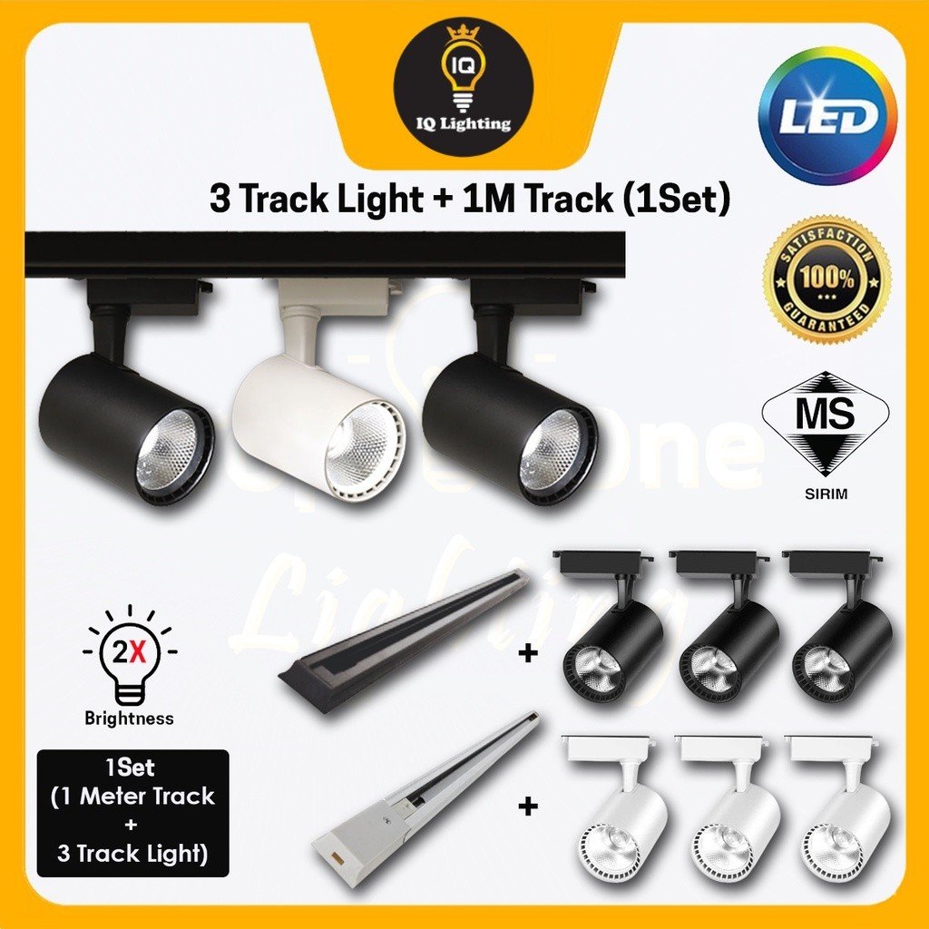 [SIRIM] [SET] Lampu Track 7W 12W 20W Modern LED Track Light Black ...