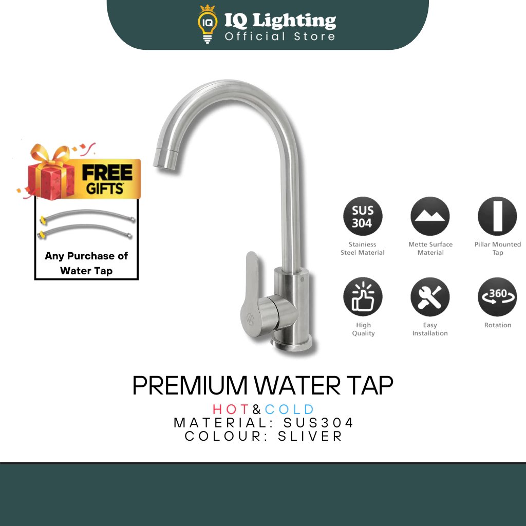 Silver Tap Color Stainless Steel Premium Water Tap Sliver - IQ Lighting