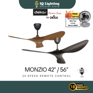 🔥NEW + FREE SHIPPING + GIFT🔥 DEKA+ Monzio 3 Blade 24 Speed Remote Control / Fandasy Pinot 56''/ Kipas Siling Modern/家用风扇