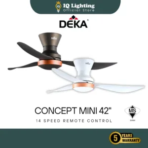 🔥NEW🔥 DEKA CONCEPT MINI LED 42" 3 Blade DC Baby Fan Total 14 Speed Remote Control Ceiling Fan with Light Kipas Siling