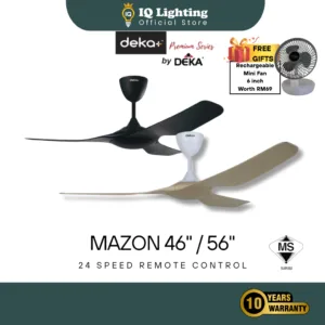 🔥NEW + FREE SHIPPING + GIFT🔥 DEKA+ MAZON 46'' 56'' 3 Blade 24 Speed Remote Control DC Motor Ceiling Fan/Kipas Siling/风扇