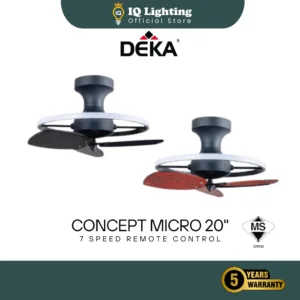 🔥NEW🔥 DEKA CONCEPT MICRO 20" 3 Blades DC Baby Fan with 7 Speeds Remote Control Ceiling Fan with Light Kipas Siling