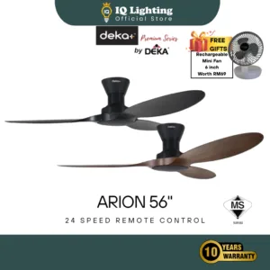 🔥NEW + FREE SHIPPING + GIFT🔥 DEKA+ ARION 56'' 3 Blade 24 Speed Remote Control DC Motor Ceiling Fan/Kipas Siling/风扇