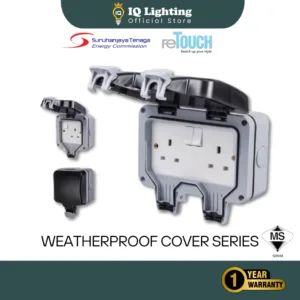 🔥SIRIM🔥 Retouch Weatherproof Cover / Waterproof Cover IP66 With 13A Socket Neon Ultra Rimless Wall Switch Single/Double