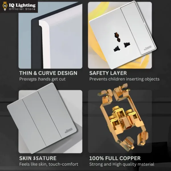 [WHITE] reTouch Ultra Rimless Switch 1/2/3/4 Gang 1/2Way Wall Switch ...