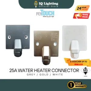 🔥SIRIM🔥 reTouch 25A 6000W Water Heater Connector Socket IP25 Splash Proof with Line Fault Indicator