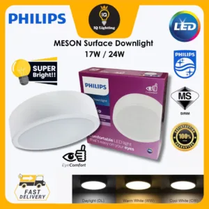 PHILIPS MESON Surface Downlight 7" 17W | 9" 24W LED Surface Mounted Panel Light 59472 59474 Lampu Siling Philips