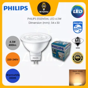 PHILIPS ESSENTIAL LED 4.5W 5W 36° MR16 Non Dimmable PHILIPS 240V LED Bulb / MR16 Bulb Direct Current (AC) 240VMentol LED