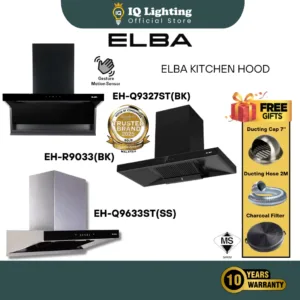 🔥HOT🔥 Elba Kitchen Cooker Hood Dapur Gas Stove Stainless Steel Penyedut Asap Recycle Auto Clean 9327 9033 9838 9633 抽油烟机