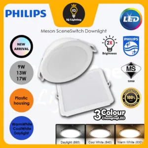 🔥NEW🔥 PHILIPS MESON LED Downlight Recessed 3 Colour LED Ceiling Light 4'' 9W | 5" 13W | 6" 17W Lampu Siling