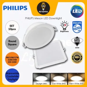 [SET 10pcs] PHILIPS Meson LED Downlight 4" 5" 6" 7" 8" 9W 13W 17W 21W 24W LED Philips Downlight 59449 59451 59464 59465