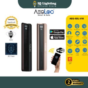 🔥NEW🔥 AEGLOC AEG-SDL-V10 Slim Smart Door Lock Password Fingerprint KeyCard Smart App Kunci Pintu Pintar 智能门锁