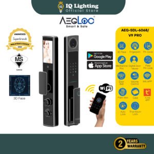 🔥NEW🔥 AEGLOC V9 Pro Smart Door Lock – Password, Fingerprint, KeyCard, Tuya Smart App Control Kunci Pintu Pintar 智能门锁