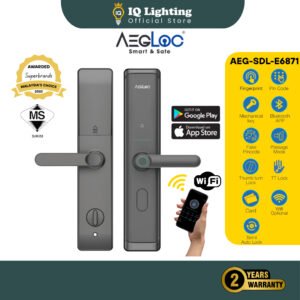 🔥NEW🔥 AEGLOC AEG‑SDL-6068/E6871 Multi-Function Smart Door Lock – Fingerprint, PIN, Card & Bluetooth Access Tuya App 智能门锁