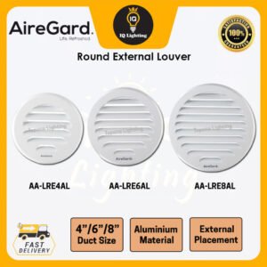 AireGard Accessories - 4" AA-LRE4AL / 6" AA-LRE6AL / 8" AA-LRE8AL - Aluminium Louver Duct Hose Cover