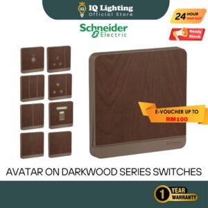 Schneider Electric Avatar On Full Series Switches With Fluorescent Locator (Darkwood) || Switches&Socket | Suis Rumah