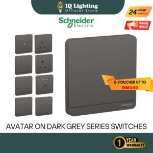 Schneider Electric Avatar On Full Series Switches With Fluorescent Locator (GREY) || Switches&Socket | Suis Rumah