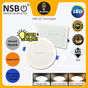 NSB LED Downlight 5" 6" 8" 12W 18W 24W NSB DOWNLIGHT R3128R R3188R R3248R R3129S R3189S (SIRIM APPROVED)(EYE COMFORT)