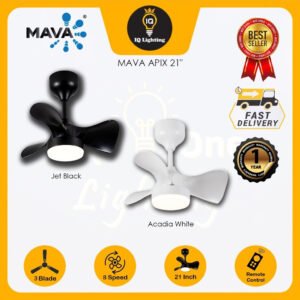 MAVA 21" APIX DC MINI FAN WITH LED LIGHT/ CEILING FAN/INVERTER FAN/DC FAN/MINIFAN
