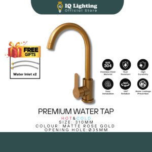 SUS304 Stainless Steel Hot Cold Water Premium Kitchen Water Tap Silver & Rose Gold Water Faucet