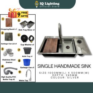 NANO 304 Stainless Workstation Korean Honeycomb Sink with 360° Pull-out Cold Water Tap /3.0MM THICKNESS Nano Sinki Dapur