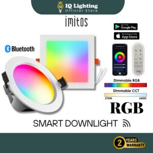LED Smart Downlight 12W/18W 4/6inch Tuya Bluetooth WIFI RGB Dimmable Round Panel Light Ceiling Light Lampu 3 colour