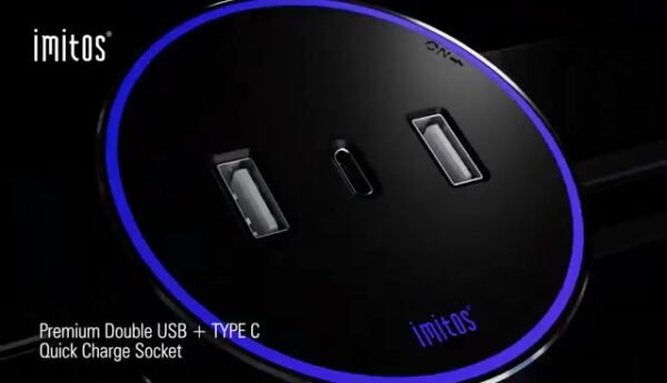 IMITOS Gen 2 Power Track Moveable Switches 13A Universal USB + Type C ...