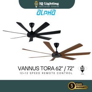 ALPHA Vannus TORA 62" / 72" DC Motor Ceiling Fan with 7 Blades 12 Speed Remote/ Kipas Siling Besar / 家用风扇
