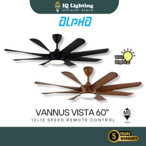 🔥NEW🔥 ALPHA Vannus VISTA 60" LED DC Motor Ceiling Fan with 8 Blades 12 Speed Remote/ Kipas Siling Besar / 家用风扇