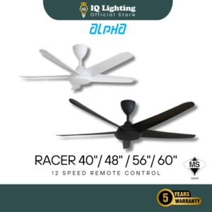 Alpha Alkova RACER 40''/ 48'' / 56"/ 60'' DC Motor 5 Blade With Remote Control designer fan/ kipas angin siling fan 家用风扇