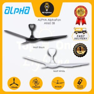 ALPHA AlphaFan - AX60 3B / 5B 40" / 56" Inch DC Motor Ceiling Fan with 3 / 5 Blades (8 Speed Remote)