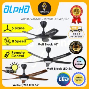 Alpha Vannus IRIZ / Alpha Cosa EX9 LED Ceiling Fan 56" 40" DC Motor 5 blade with remote kipas angin siling fan 家用风扇 wood