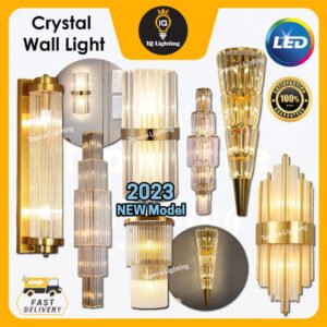 🔥NEW🔥 Villa Home Big Crystal Wall Light Modern Luxury K9 Chandelier Wall Light E14 Holder Lampu Hiasan Lampu Dinding