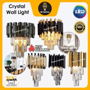HOT SALES Modern Luxury K9 Crystal Chandelier Wall Light E14 Holder Crystal Wall Lamp Black/Gold Lampu Hiasan Dinding