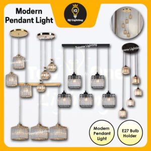 Crystal Glass Modern Decorative Pendant Lamp/Hanging Light Dining Pendant Light Long Base/Round Base