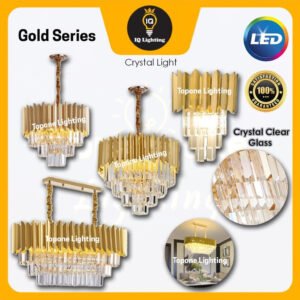 Modern Luxury Chandelier Crystal Wall Light Pendant Light Crystal Light Gold Series Ceiling Lamp Lampu Siling