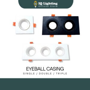 LED Eyeball Casing GU10 Bulb Replaceable Fitting Square Round Downlight LED Recessed Eyeball Frame Single Double Triple