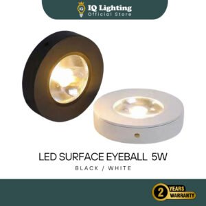 🔥2 YEARS WARRANTY🔥 LED Surface Eye Ball Spotlight 5W LED Eyeball Downlight Black/White Concrete Mount Cabinet LightLampu