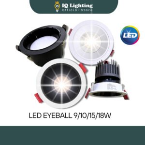 🔥NEW🔥 Modern LED Recessed Eyeball LED Spotlight Black/White 9W 10W 15W 18W 3 Colour DL/CW/WW Mini Downlight Lampu Siling