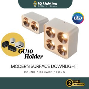 🔥NEW🔥 LED Surface Spotlight Anti Glare Eyeball Fitting GU10 Holder 1 Head 2 Head 3 Head Black/White Casing 明装射灯