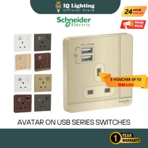 Schneider Electric Avatar On 13A Flat PIN USB / USB+Type C Series Switches & Socket | Suis Rumah