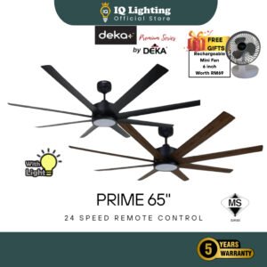 🔥NEW + FREE SHIPPING + GIFT🔥 DEKA+ PRIME 65" LED 8 Blade 24 Speed Remote Control DC Motor Ceiling Fan/Kipas Siling/家用风扇