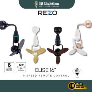🔥FREE SHIPPING🔥REZO ELISE 16” DC motor Decorative Wall Fan / Corner Fan with Remote control Swing Function/Kipas Dinding