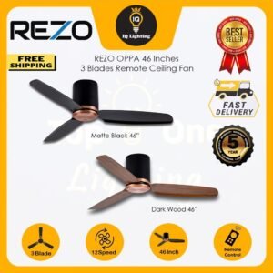 FREE SHIPPING REZO OPPA SERIES 46INCH DC MOTOR CELLING FANS 12 SPEED REMOTE CONTROL CELLING FAN / KIPAS BABY
